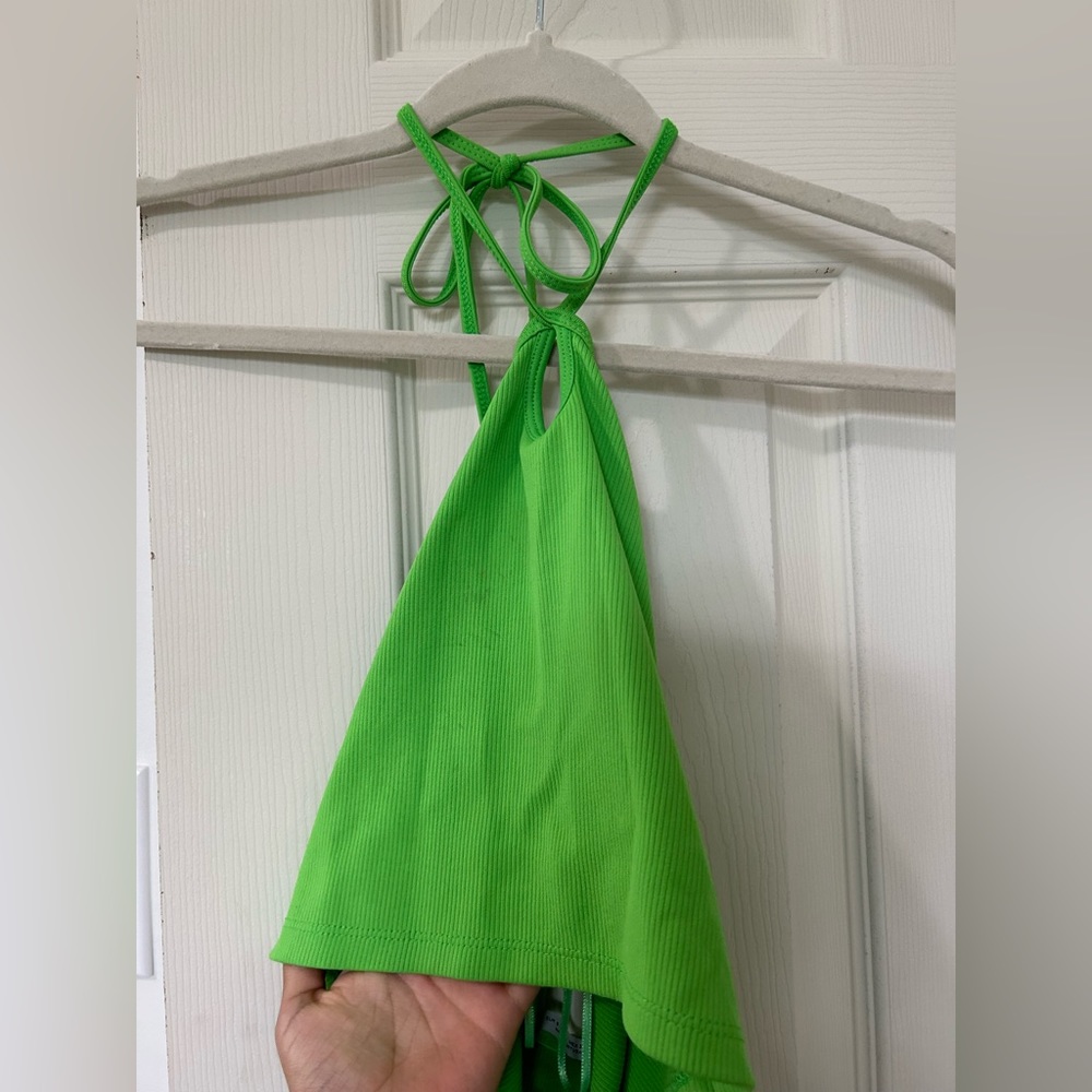 Lime green halter top